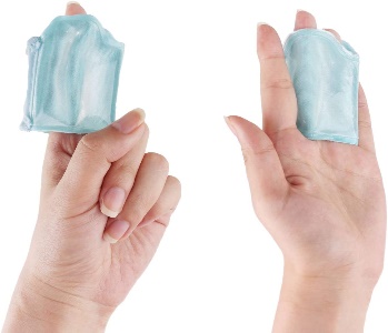 Description: Amazon.com: Cold Finger Gel Ice Packs by FOMI Care | 2 Pack | Cool Finger  Sleeve for Arthritis, Sports Injuries, Swelling Pain Relief | Wearable  Compression Freezer Wrap | Reusable (Small-Medium 1.37"):